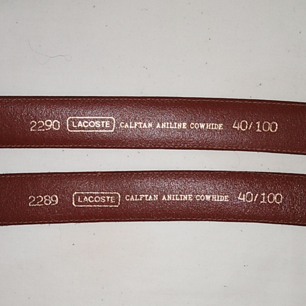 Vintage Lacoste belts, alligator buckle, size 44 - Picture 4 of 5